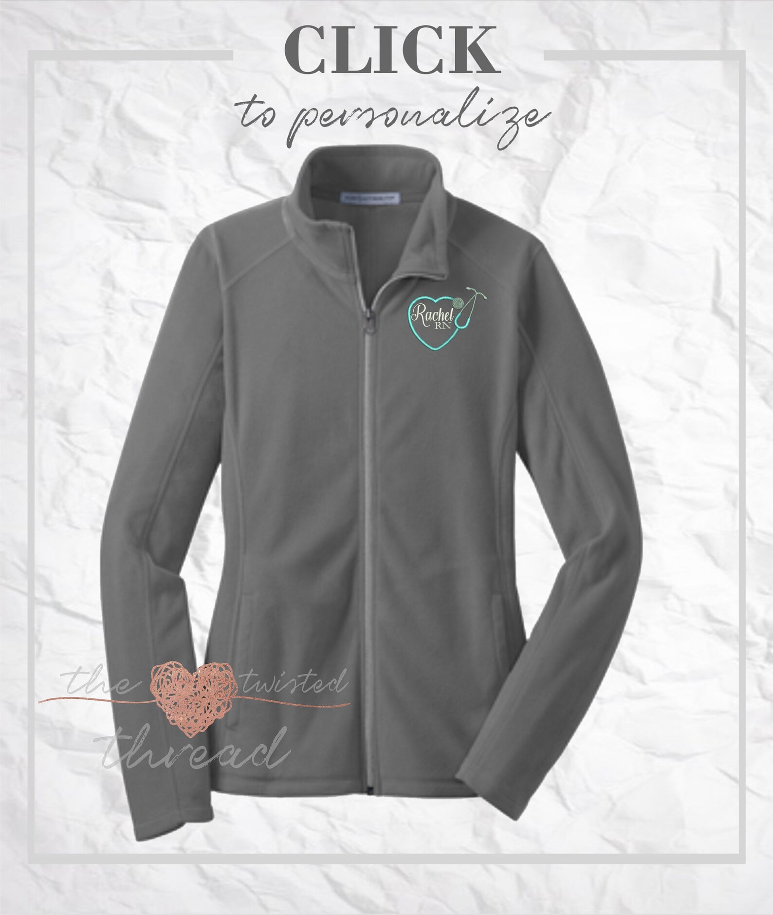 Chaqueta enfermera de salud ligero fleece corazón stetoscopio Etsy