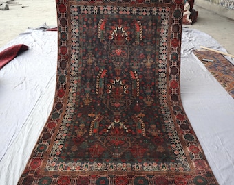 Vintage rug 4'5x7'7 ft Handmade Wool Rug/ Ethnic Turkmen Geometric Rug/ Authentic Genuine Fine Rug/ Bedroom Office Rug/ 132x230 cm Area Rug