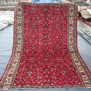 Antique Rug 5&#39;4x7&#39;4 ft Afghan Handmade Wool rug - Turkmen Tribal Caucasian Rug Low Pile Rug - Living Room Office Rug - Oriental Vintage Rug