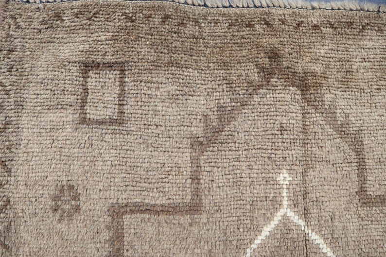 Tappeto vintage afgano 2'8x4'6 piedi/Tappeto in terracotta/Tappeto in lana fatto a mano/Tappeto a pelo corto, effetto anticato e sbiadito/Tappeto orientale/Tappeto per soggiorno/Tappeto per camera da letto immagine 9