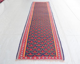 4 x 11フィートのヴィンテージ ピクトリアル ランナー ラグ/オレンジ