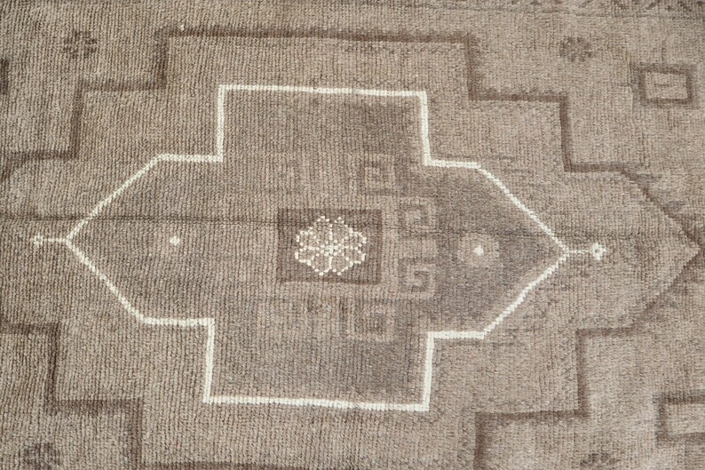 Tappeto vintage afgano 2'8x4'6 piedi/Tappeto in terracotta/Tappeto in lana fatto a mano/Tappeto a pelo corto, effetto anticato e sbiadito/Tappeto orientale/Tappeto per soggiorno/Tappeto per camera da letto immagine 7