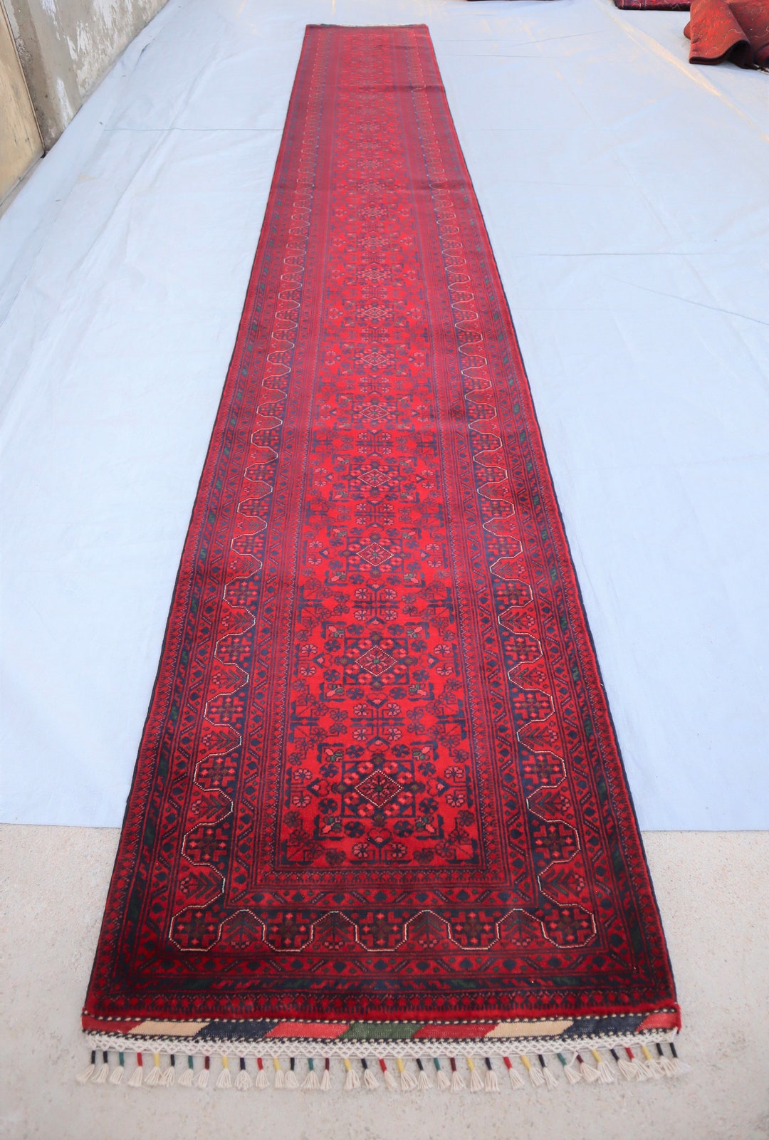 19.8x2.8 Ft Extra Long Runner/ Vegi Dyed Wool Stairs Rug / 20 Feet Long ...