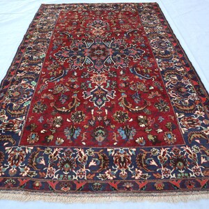 Afghan 4x7 ft Antique Rug, Caucasian design Soft Wool Pile Rug, Geometric Afghan Rug, Oriental Turkmen Rug, Collectors Piece Living Room Rug