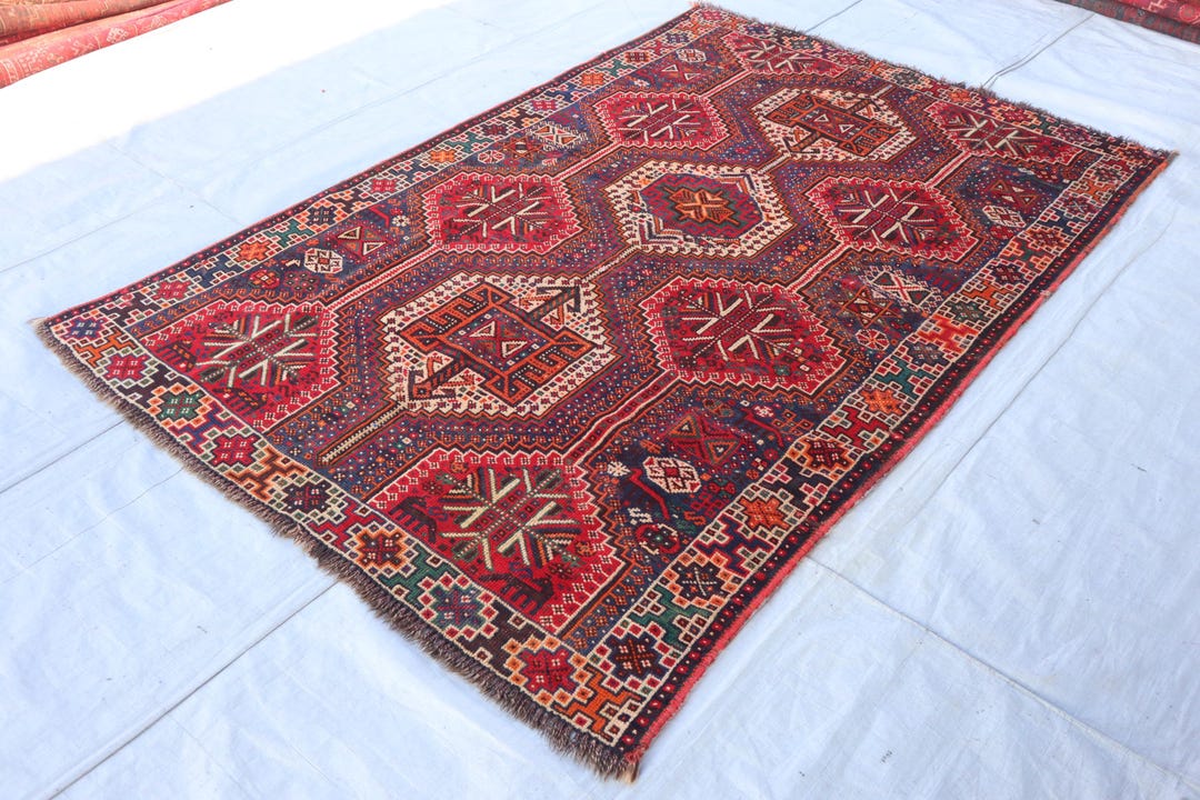 1950 Wool Rug 5x8 Ft Collectors Piece 1950s Antique Rug, Afghan Hand Knotted Wool Rug ...