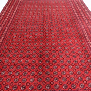 Large Afghan Rug 6.5x10 Ft- Fine Quality Turkoman Bokhara Mori Rug- Turkoman Hand Knotted Rug- Oriental Rug- Living Room Rug- Bedroom Rugs