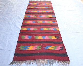 4x10 Long Hallway Kilim Rug - Afghan Handmade Flatweave Rug - Natural Veg dyes Wool Rug - Vintage Turkish Kilim Runner- Oriental Turkmen Rug