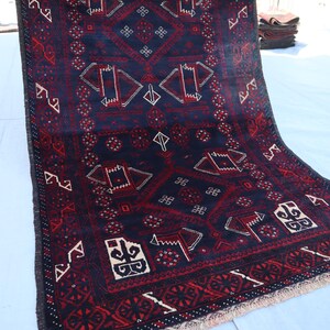 4x6 ft One of a Kind Antique Baluchi Rug, Vintage Afghan hand Knotted Soft Wool Rug, Afghan Rug, Handmade Rug, Turkmen Oriental Rug, Bedroom