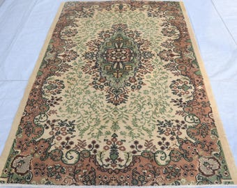 Handmade Heritage Sultani Area Rug | 6x8 Ft Wool Natural Color Afghan Rug | Hand knotted Fine Nomad Oriental Traditional Living Room Carpet