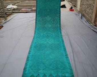 Vintage Mishwani Runner Rug, 2'9x10'1 ft, Handmade Afghan Kilim Rug, 85x302 cm Rug, Flatweave Turkmen Runner Rug, Southwestern Design Rugs