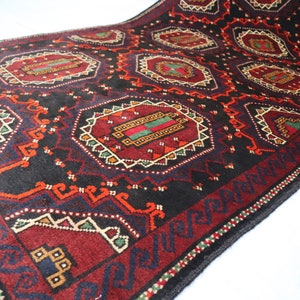 Vintage Handmade Area Rug • 3.9x6.3 ft • Unique Vintage Rug • Antique Afghan Rug • Oriental Rug • Baluchi Vintage Rug 4x7 Rug • Bedroom Rugs