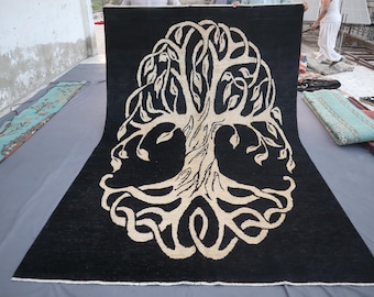 6x10 ft Collectors Piece Gabbeh Rug/ Handmade Wool Area Rug/ Modern Gabbeh Area Rug/ Art Decor Rug/ 192x295 cm Area Rug/ Dining Table Carpet