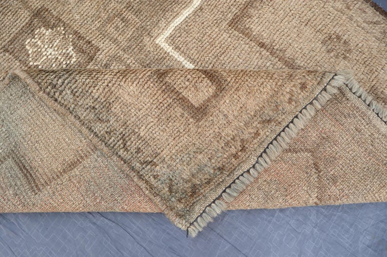Tappeto vintage afgano 2'8x4'6 piedi/Tappeto in terracotta/Tappeto in lana fatto a mano/Tappeto a pelo corto, effetto anticato e sbiadito/Tappeto orientale/Tappeto per soggiorno/Tappeto per camera da letto immagine 6