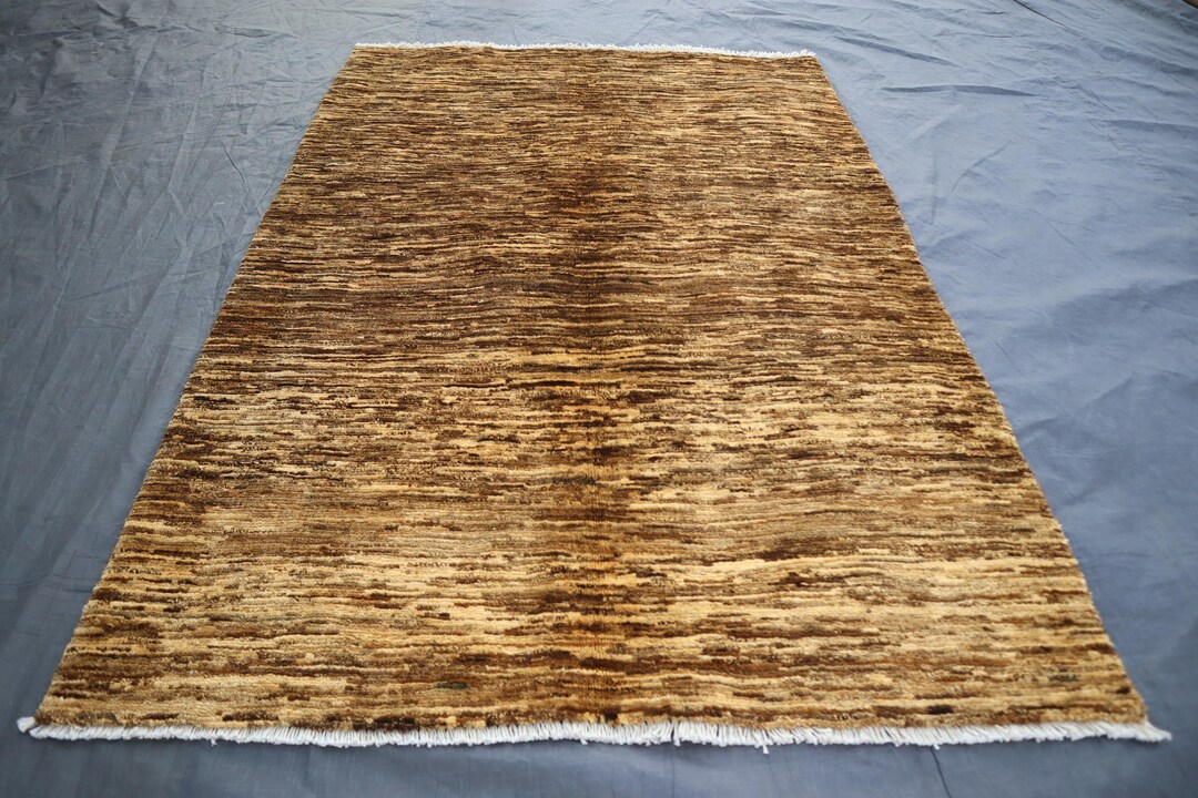 Afghan Tribal Gabbeh Rug, 3'4x4'9 Ft Hand Knotted Wool Rug, Soft Plush ...