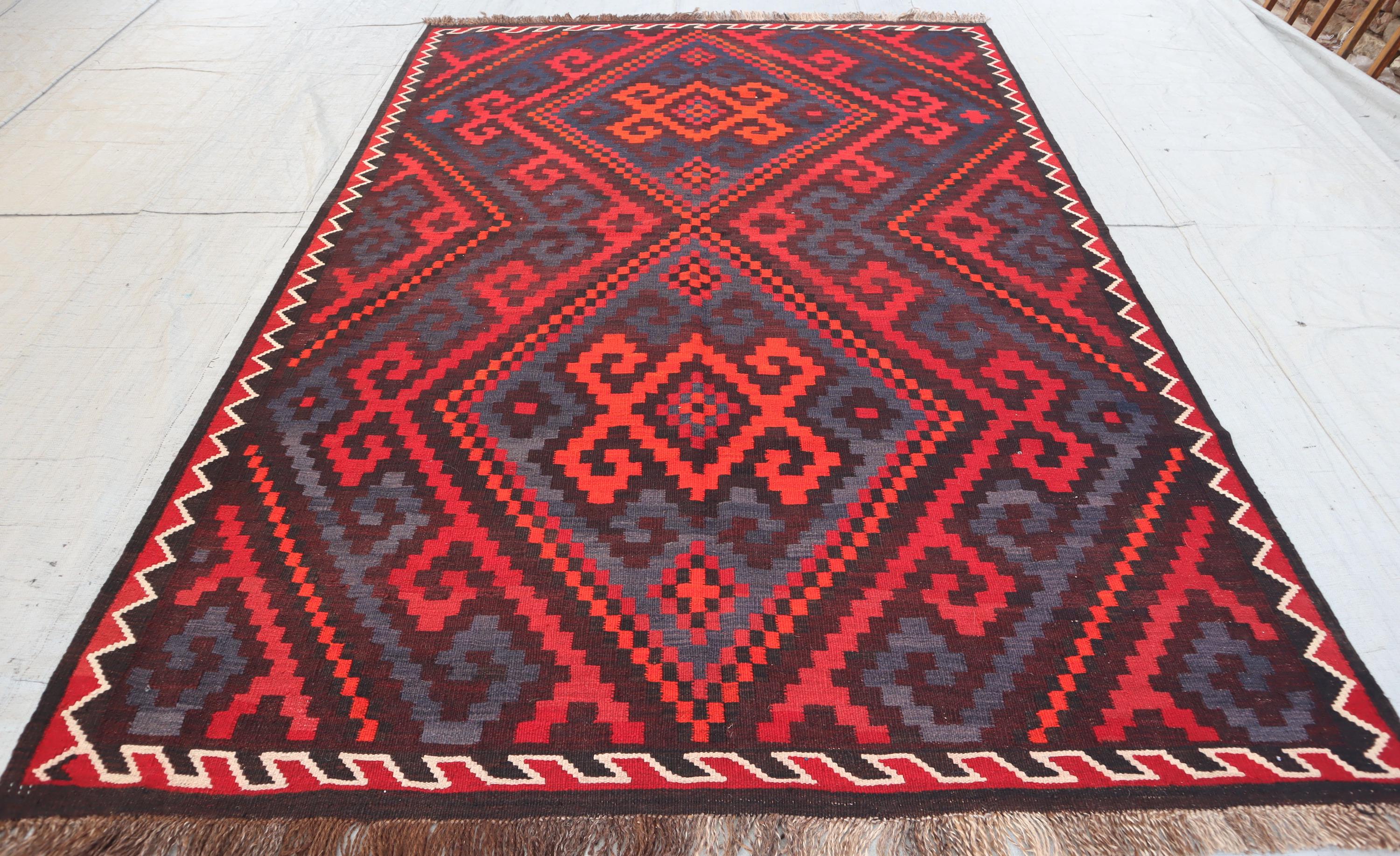 Afghan Handmade Kilim Rug, 6x9 Ft Living Room Rug, Bedroom Area
