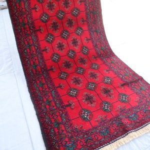Tekke Turkmen Rug, 3&#39;8x6&#39;8 COLLECTOR&#39;s Piece Rug, Vintage Area Carpet, Handmade Bukhara Rug, Oriental Bukhara Antique Rug, Living Room Rugs