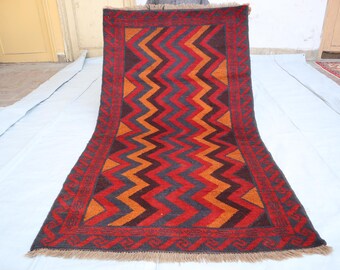 Tappeto Balochi vintage 3'6x6'4 piedi, tappeto balochi turkmeno afgano - tappeto afgano in lana fatto a mano - pezzo da collezione - tappeto turkmeno vintage - cucina camera da letto