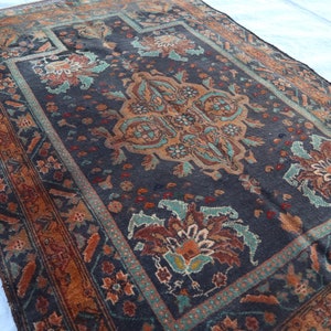 Prayer Rug, 2&#39;7x4&#39;3 Ft, Afghan Vintage Prayer Rug, Handmade Antique rug, Turkmen Prayer Rug, High Pile Soft Wool Rug, Turkmen Oriental Rug
