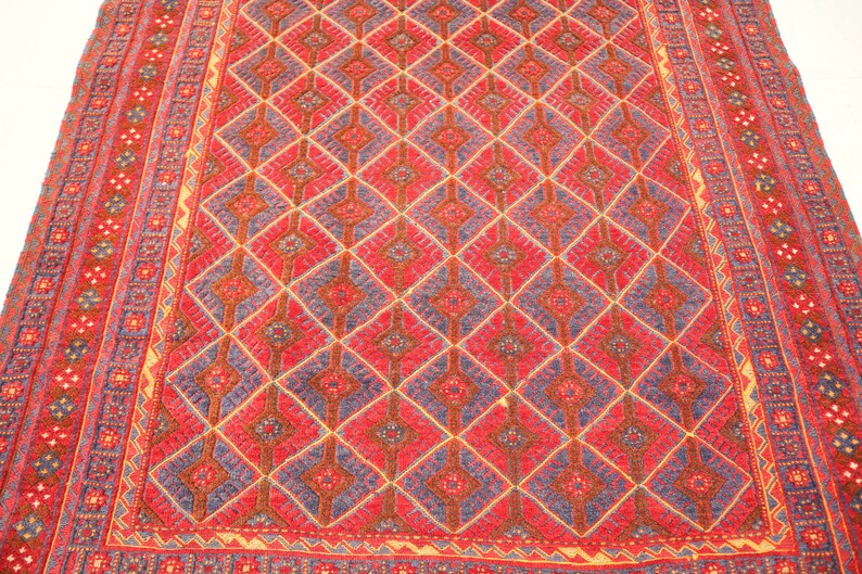 9x6 Rugs 4'9x6'9 Ft, Large Afghan Area Rug, High Pile Hand-woven Mushwani Area ...