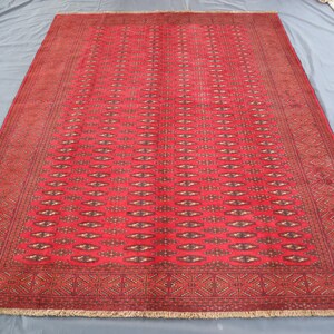 7x9 ft Vintage Bokhara Rug, Hand Knotted Turkoman Sara Rug, Tribal Vintage Rug, Kunduzi Bukhara Rug, Rug For Living Room, Bedroom Kitchen Ru