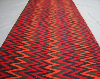 Vintage 13 ft Runner Rug/ 4'7x13 ft Afghan Heritage Kilim Rug/ Turkmen Handmade Rug/ 140x395 cm Area Rug/ Wide Hallway Runner Rug, Bedroom