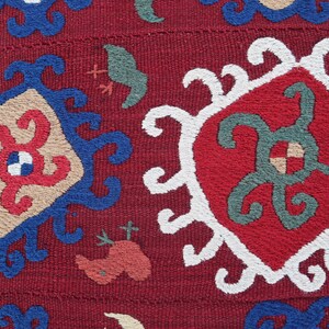 Arazzo Suzani da parete 5'1x5'7 Ft - Decorazione per soggiorno - Copritavolo Suzani ricamato, copriletto fatto a mano, arazzo da parete Suzani colorato immagine 12