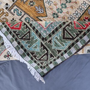 Tappeto afghano extra large 10'5x13 - Tappeto in lana annodato a mano - Tappeto orientale turcomanno Khoja Rushnaye - Tappeto per soggiorno, tappeto per tavolo da pranzo immagine 8