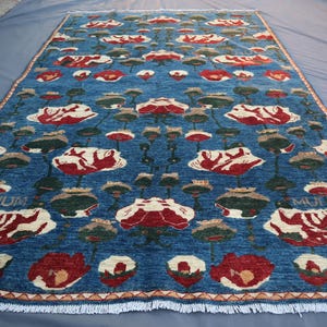Navy Blue Bidjar Rug 6x9 ft: Hand-Knotted Afghan Wool Rug