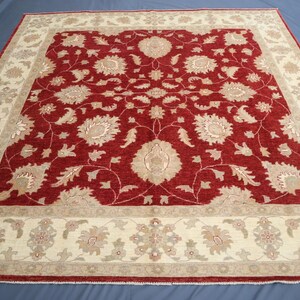 8&#39;2 x 8&#39;4 Square Rug Natural Dyes Fine Wool Rug, Hand Knotted Rug, Afghan Oushak Rug, Oriental Square Rug, Dining Table Rug, Living Room Rug