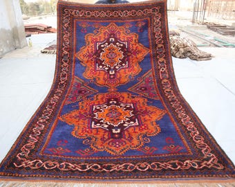 4 x 7 フィートのヴィンテージ バルーチ ラグ、グレー ブラウン ダーク