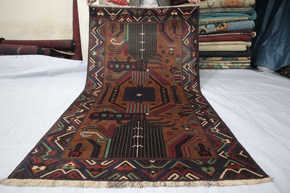Antique Afghan Rug 3'9x6'11 ft Turkmen Vintage rug, Handmade Wool Rug, Oriental Vintage Rug, 1940s Rug for Bedroom Rug for Office Rug 4x6 ft