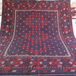 Large Antique Afghan Kilim Area Rug 9&#39;2 x 10&#39;6 Ft Vintage Turkmen Flatweave kilim Rug, kilim Rug, Handmade Rug, Antique Ghalmoori Kilim Rug