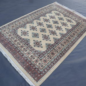 4x6 ft Afghan Geometric Area Rug, Turkmen Tribal Rug, Boho Bohemian Rug, Soft Pile 100% Wool Rug, Kitchen Rug, One of a Kind Collectors Rugs
