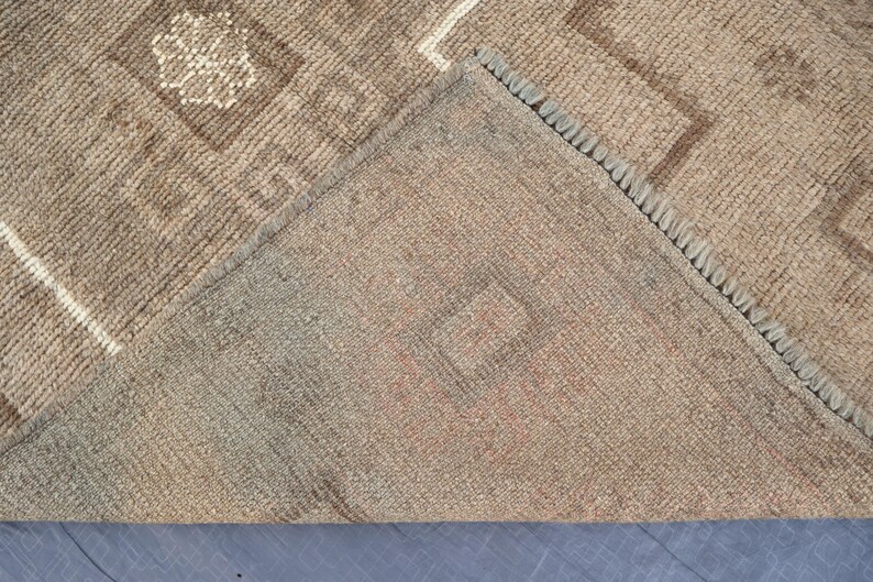 Tappeto vintage afgano 2'8x4'6 piedi/Tappeto in terracotta/Tappeto in lana fatto a mano/Tappeto a pelo corto, effetto anticato e sbiadito/Tappeto orientale/Tappeto per soggiorno/Tappeto per camera da letto immagine 10