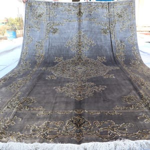 7x10 ft Oriental Afghan Rug Turkmen Handmade Silk Rug- Afghan Oriental Rug, Boho Turkish Silk Rug, Natural Veg Dyes Rug, Rug For Living Room