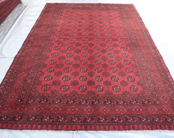 トルクメン アフガニスタン レッド ラグ/サイズ: 52x160cm... k5 アンティークコーカサスラグ 6.6x9.8フィート/トルクメンヴィンテージ