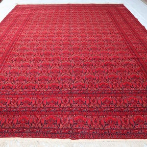 Turkmen Bukhara Rug 10x13 Handmade Wool Area Rug, Turkmen Famous Marchaq rug, Oriental Afghan Rug, Fine Quality Tribal rug, Dining table Rug