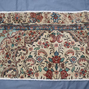 1920s Antique Piece Afghan Hand Knotted Rug, 2&#39;4x4&#39;3 ft Turkmen Antique Bidjar Rug, Distressed Faded Rug, Muted Vintage Rug, Kitchen Carpet