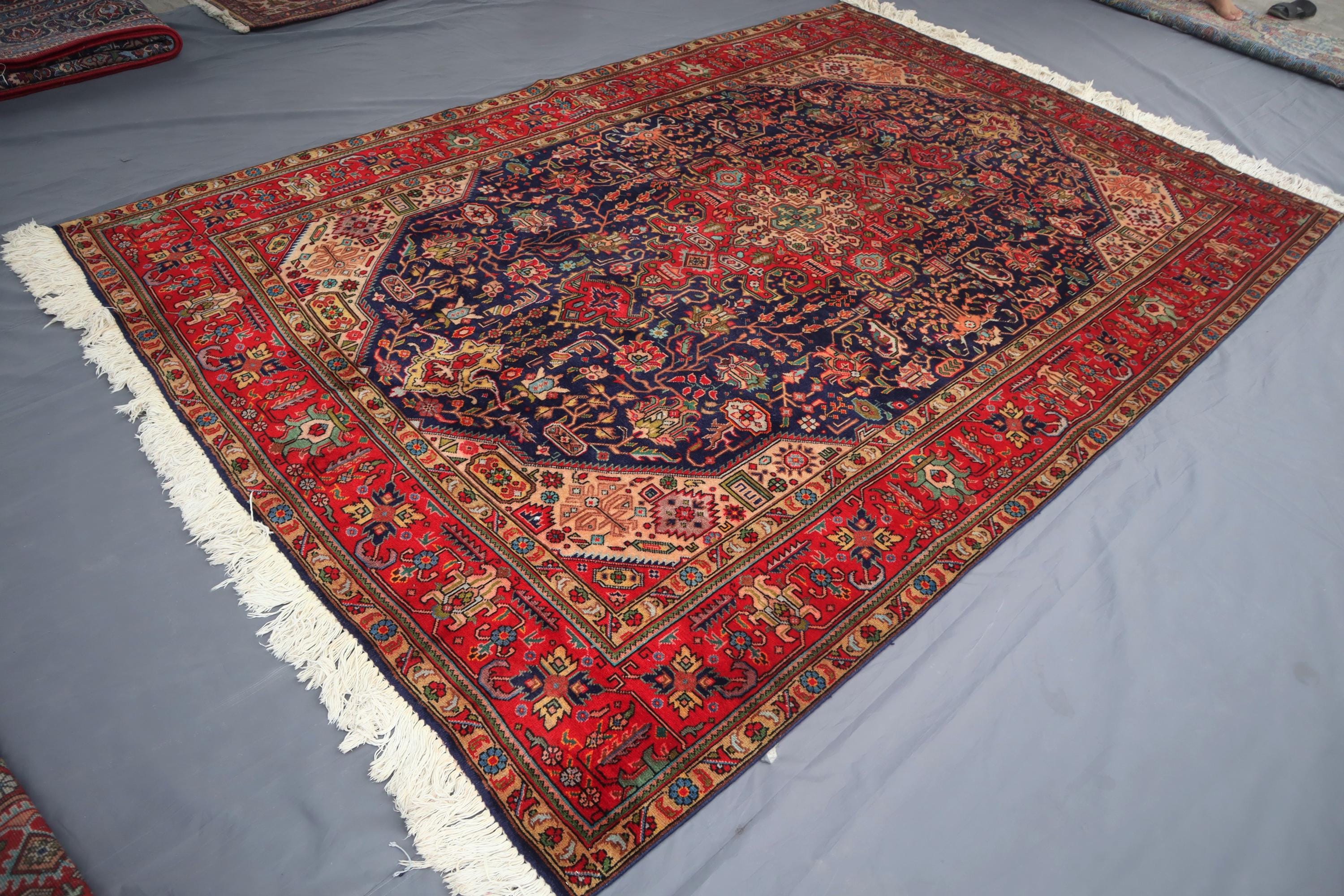 Semdinli Rugs Antique Serapi Heriz Rug 7x10 Hand-knotted Medallion Caucasian Rug ...