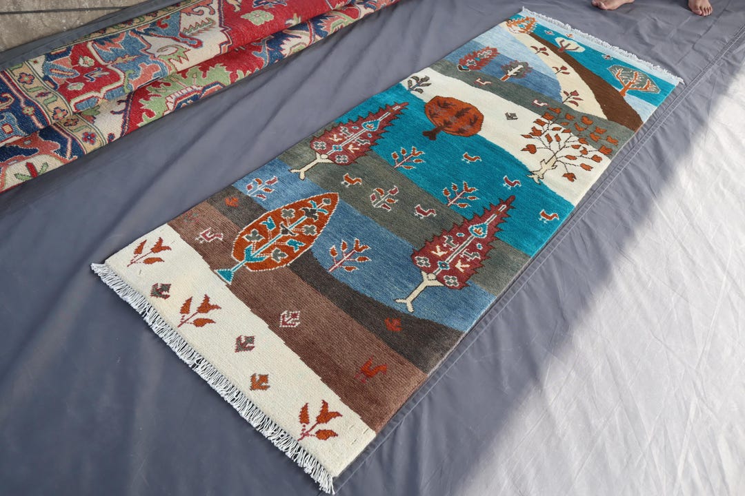 2x6 Ft Colorful Runner Rug, Afghan Hand Wool Rug, Short 6 Ft Runner Rug ...