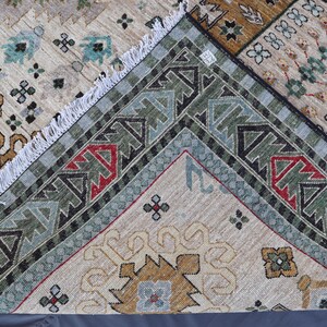 Tappeto afghano extra large 10'5x13 - Tappeto in lana annodato a mano - Tappeto orientale turcomanno Khoja Rushnaye - Tappeto per soggiorno, tappeto per tavolo da pranzo immagine 6