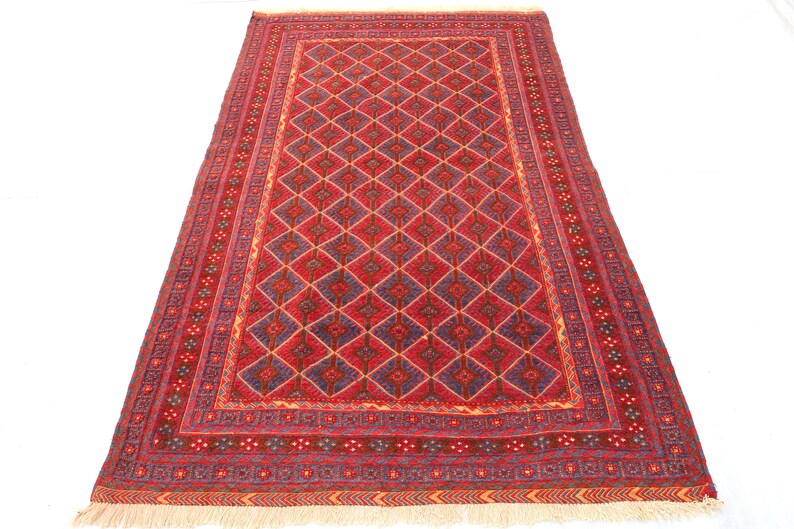 9x6 Rugs 4'9x6'9 Ft, Large Afghan Area Rug, High Pile Hand-woven Mushwani Area ...