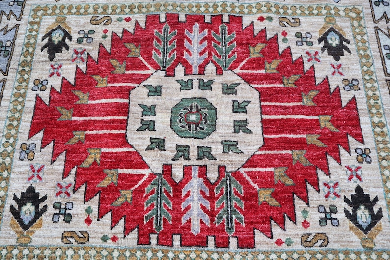 Tappeto afghano extra large 10'5x13 - Tappeto in lana annodato a mano - Tappeto orientale turcomanno Khoja Rushnaye - Tappeto per soggiorno, tappeto per tavolo da pranzo immagine 5