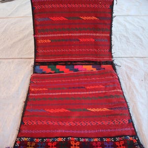 2x4 ft Vintage Khurjin Namak Dan Rug/ Afghan Handmade Wool Antique Turkmen Tribal Salt Bag Rug Oriental Art famous Large Turkmen Kurjin Rug