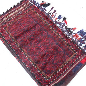 2x3&#39;7 ft Antique Cushion Cover 2x4 Collectors Piece Vintage Afghan Handmade Tribal Cushion Cover Rug, Oriental Rug, Faded Baluch Balisht Rug
