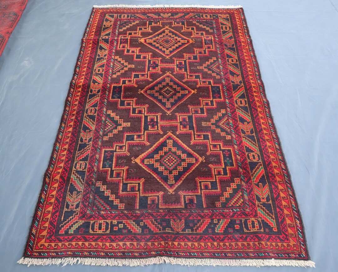 vintage】バルーチラグ アフガン トライバル ヴィンテージ 幾何学模様