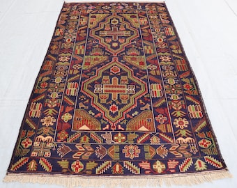 【ponponpan様】アフガンバルーチマリキ　ヴィンテージラグ　トライバルラグ ponponpan様】アフガンバルーチマリキ ヴィンテージラグ