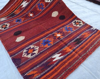 3x4 ft Antique Kilim Rug- Afghan Handmade Tribal Turkmen Soumak Laghary Rug - Flatweave Turkish style Rug - Boho Berber Bohemian Vintage rug