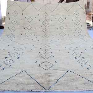 9x12 ft Large Afghan Vintage Rug, Hand Knotted Fine Quality Oushak Design Rug, Oriental Turkmen Rug, Beige Living room Rug, Dining Table Rug