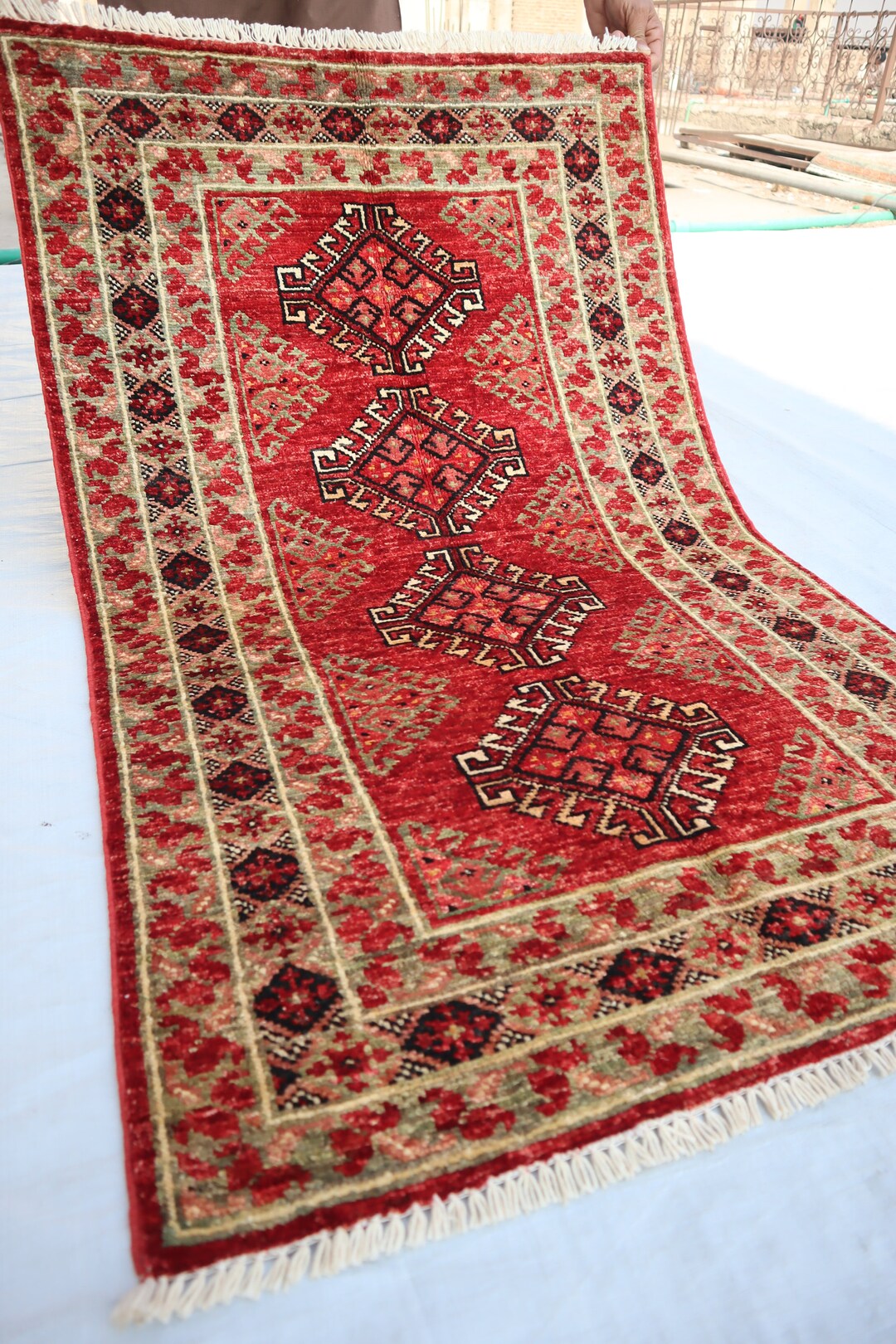 3x4 ft Vintage Handmade Doormat Rug Afghan Geometric Wool Rug Living Room Bedroom rug Turkoman Vintage Rug Entry Entrance Rug Area Rug Etsy Polska